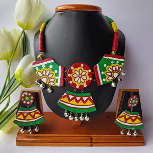 Multi Color Clay Necklace Set