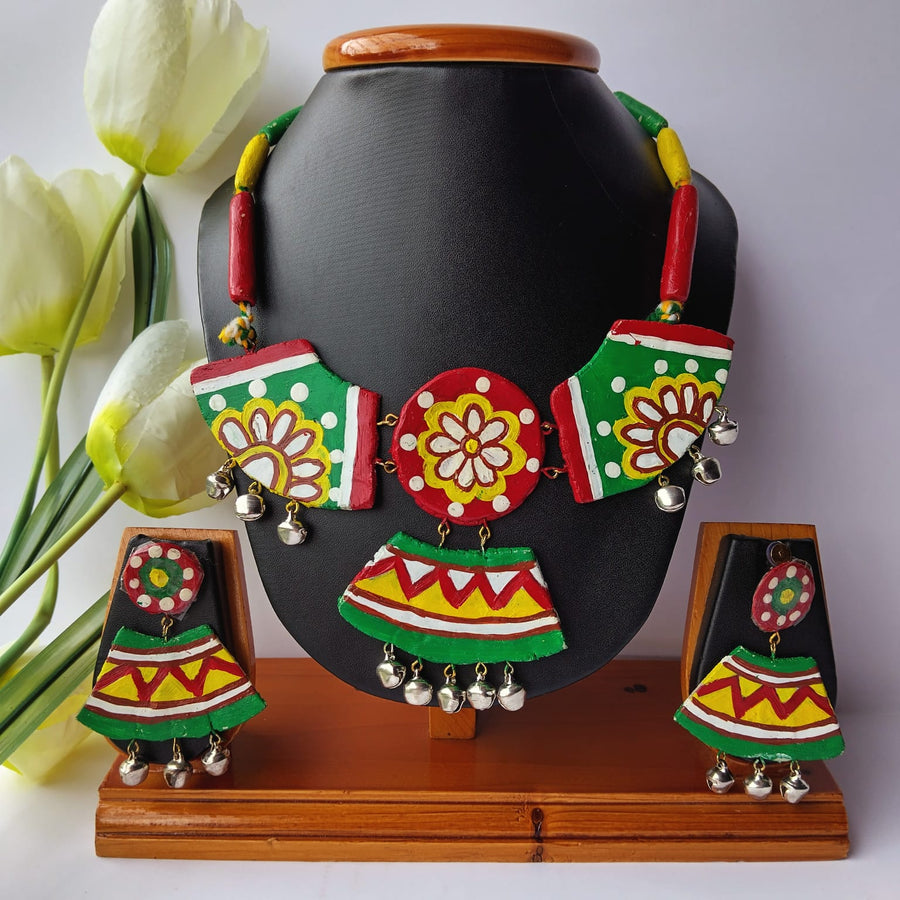 Multi Color Clay Necklace Set